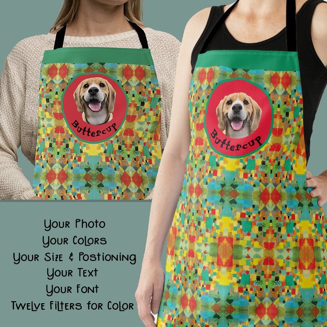 Kaleidoscope Personalized Pet Photo Dog Mom Lover Apron (Creator Uploaded)