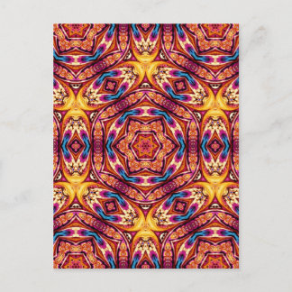 Kaleidoscope Postcard Blue and Cinnamon Brown