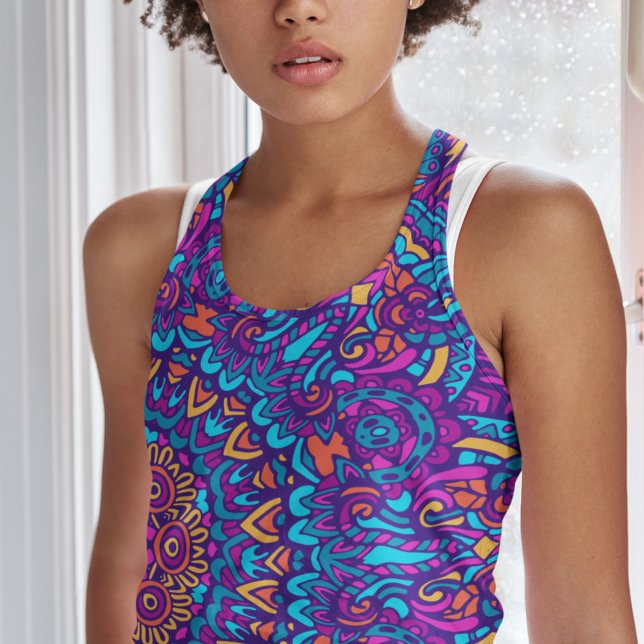 Kaleidoscope Purple Mandala Pattern Tank Top (Creator Uploaded)