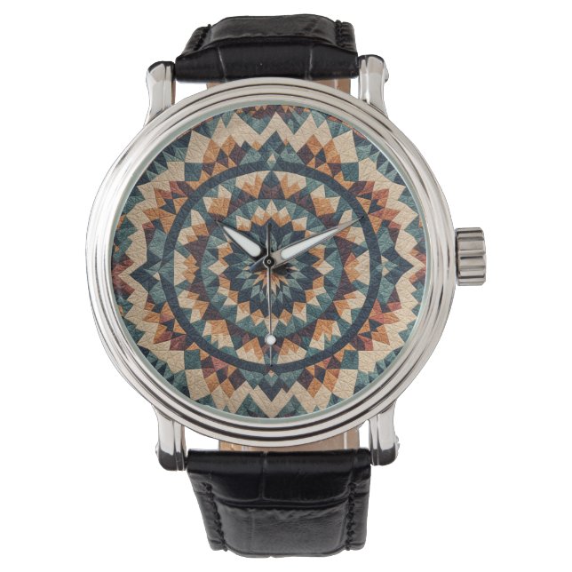 Kaleidoscope Quilt Pattern Watch (Front)