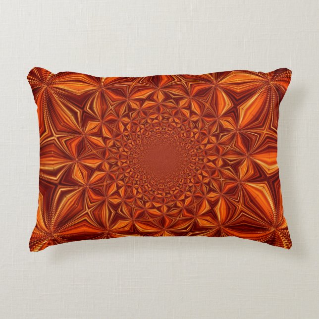Kaleidoscope Red Digital Art Pattern-67546 Accent Pillow (Front)