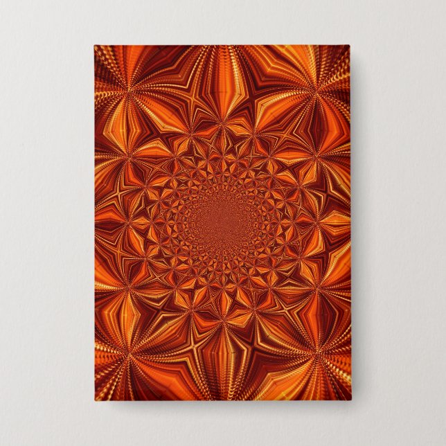 Kaleidoscope Red Digital Art Pattern-67546 Button (Front)