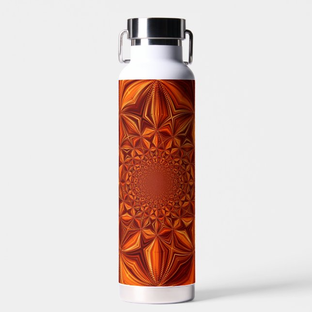 Kaleidoscope Red Digital Art Pattern-67546 Water Bottle (Front)
