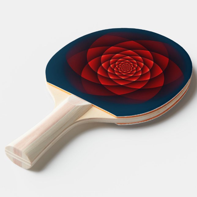 Kaleidoscope ROSE red Ping Pong Paddle (Front Angle)