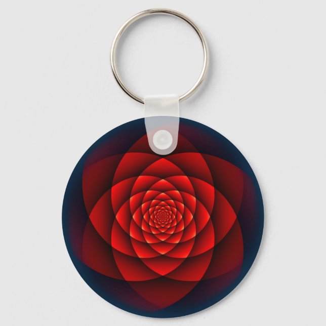 Kaleidoscope ROSE red + your idea Keychain (Front)