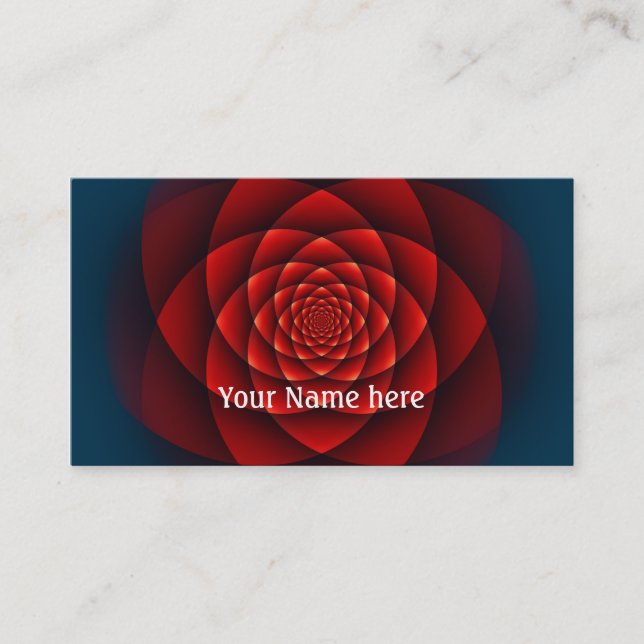 Kaleidoscope ROSE red + your text Business Card (Front)