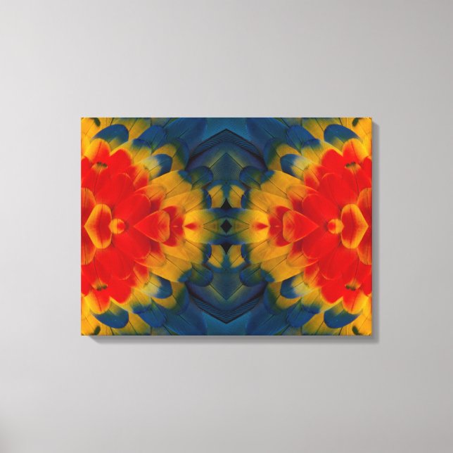 Kaleidoscope Scarlet Macaw design Canvas Print (Front)