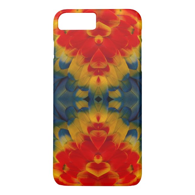 Kaleidoscope Scarlet Macaw design Case-Mate iPhone Case (Back)