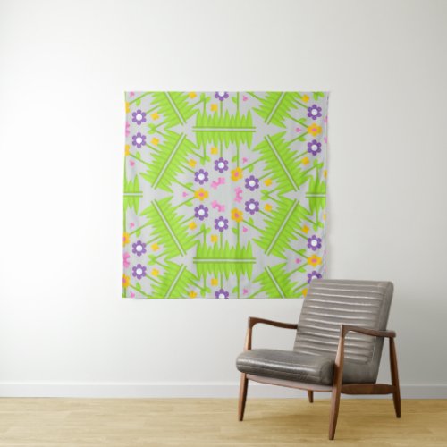 kaleidoscope seamless floral pattern design tapestry