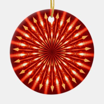 Kaleidoscope Series - Flaming Arrows Ceramic Ornament by dbvisualarts at Zazzle
