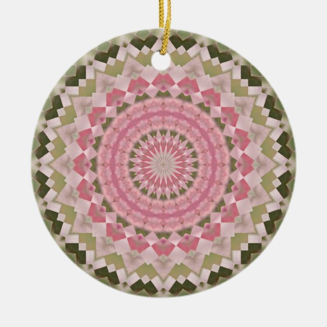 Kaleidoscope series - Pink Hydrangea 1 Ceramic Ornament (Front)