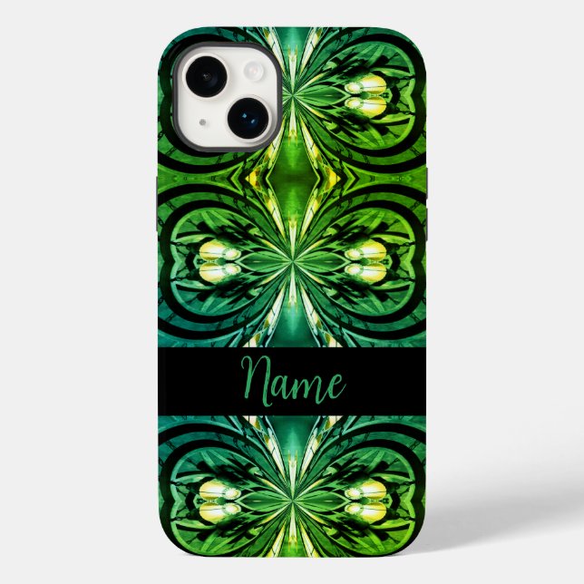 Kaleidoscope Shades of Greens iPhone / iPad case (Back)