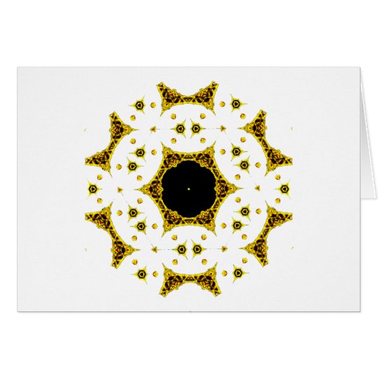 Kaleidoscope Skull Mandalas Gold Lace Card