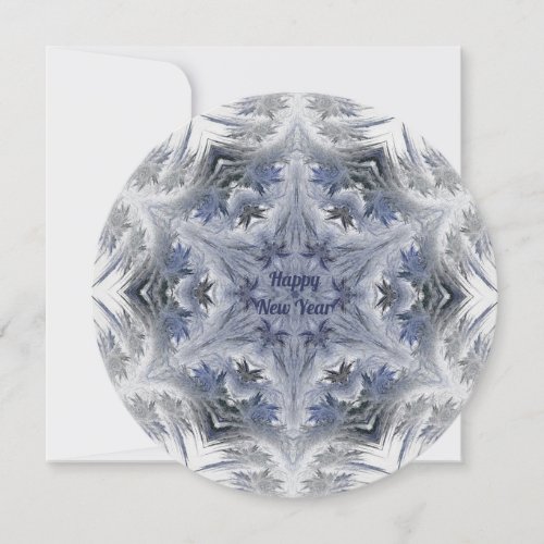 Kaleidoscope Snowflake Happy New Year Flat Card