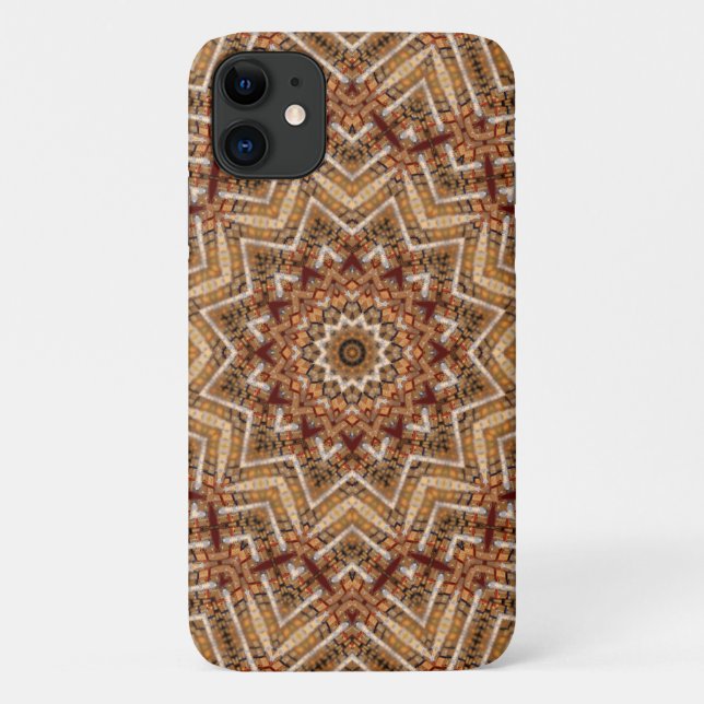 Kaleidoscope Star Mandala Amber Pattern Case-Mate iPhone Case (Back)