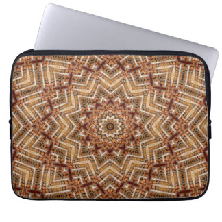 Kaleidoscope Star Mandala Amber Pattern Laptop Sleeve