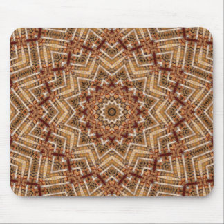 Kaleidoscope Star Mandala Amber Pattern Mouse Pad