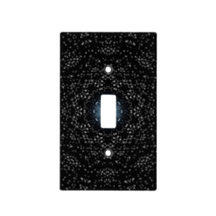 Kaleidoscope Stars on Black Light Switch Cover