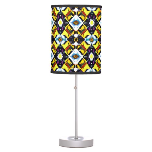 kaleidoscope style bright colorful table lamp