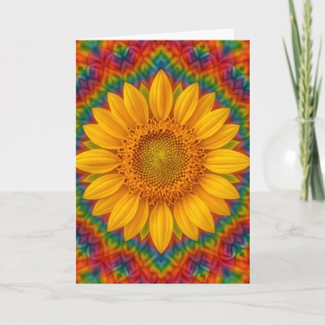 Kaleidoscope Sunflower  Card (Front)