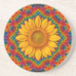 Kaleidoscope Sunflower  Coaster