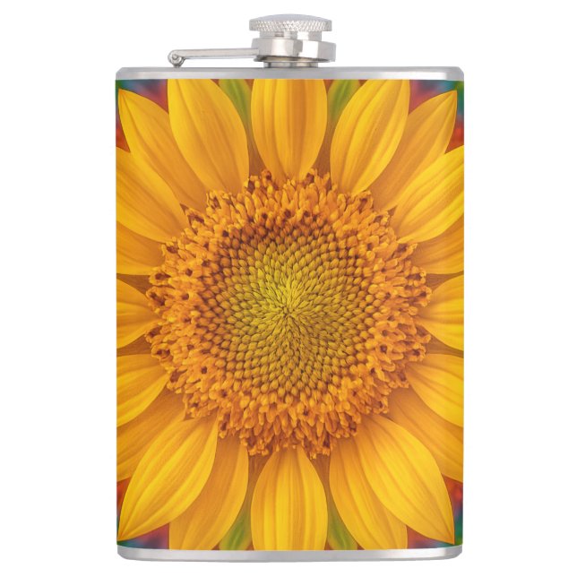 Kaleidoscope Sunflower  Flask (Front)