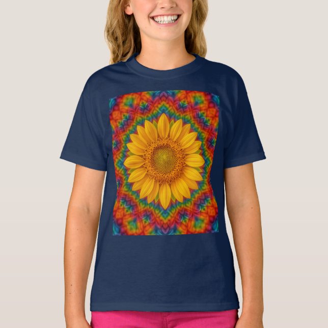 Kaleidoscope Sunflower  T-Shirt (Front)