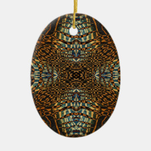 Kaleidoscope tiger fur pattern ceramic ornament