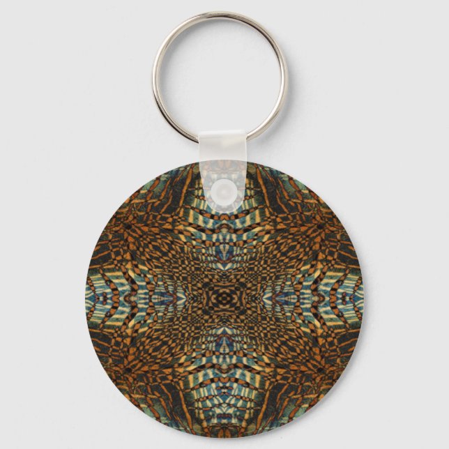 Kaleidoscope tiger fur pattern keychain (Front)
