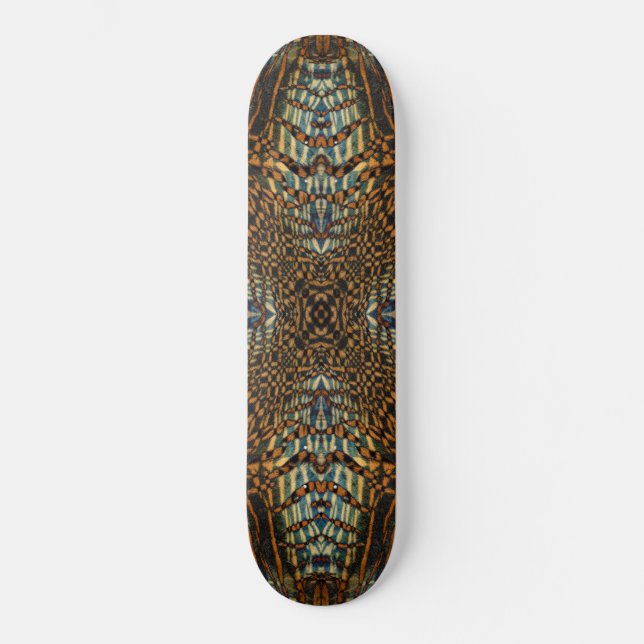 Kaleidoscope tiger fur pattern skateboard deck (Front)