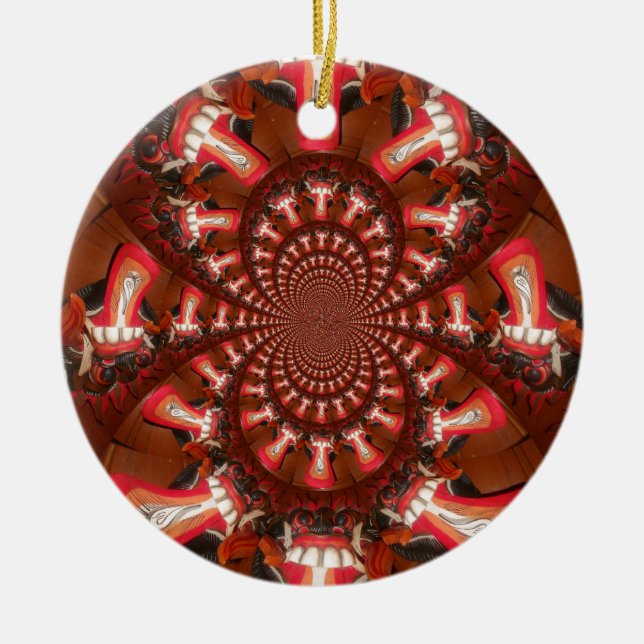 Kaleidoscope Tongue Art Print/Graphic Ceramic Ornament (Front)