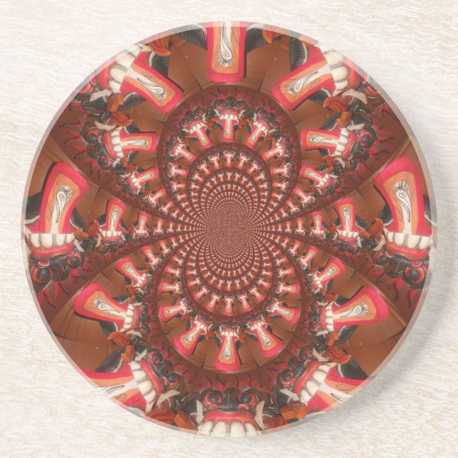 Kaleidoscope Tongue Art Print/Graphic Coaster (Front)