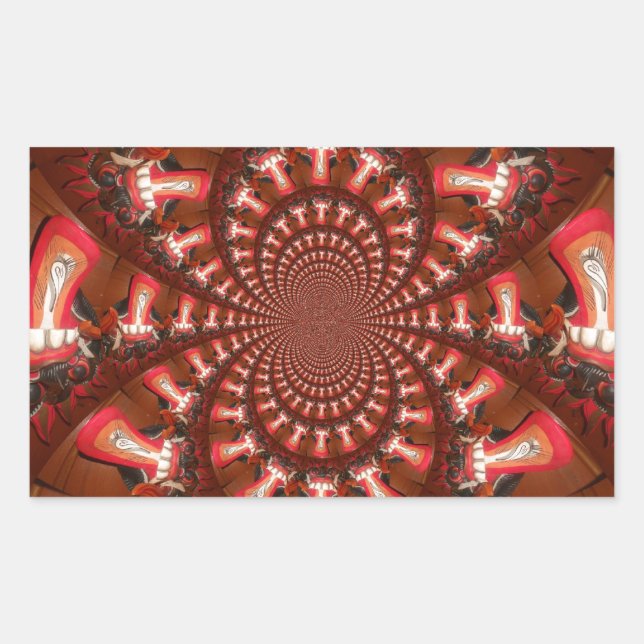 Kaleidoscope Tongue Art Print/Graphic Rectangular Sticker (Front)