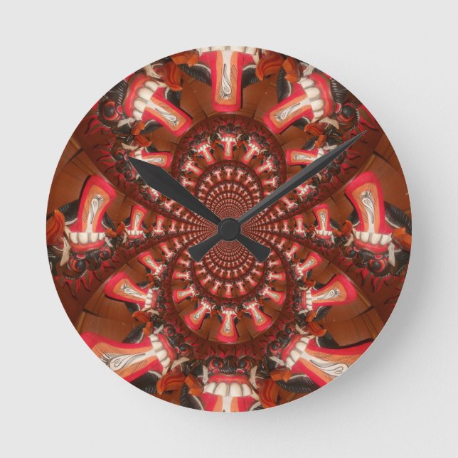 Kaleidoscope Tongue Art Print/Graphic Round Clock (Front)