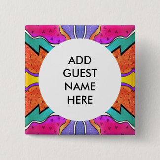 KALEIDOSCOPE WATERCOLOR PINBACK BUTTON