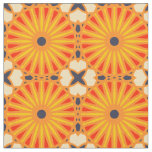 Kaleidoscope Wheel Pattern P Dark Blue Red Yellow Fabric