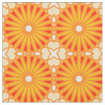 Kaleidoscope Wheel Pattern P White Red Yellow Fabric