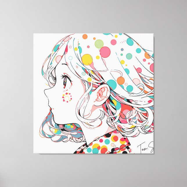 Kaleidoscope Whispers Anime Japan Canvas Print (Front)