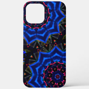 Kaleidoscope with circle, salmon to blue gradient iPhone 12 pro max case