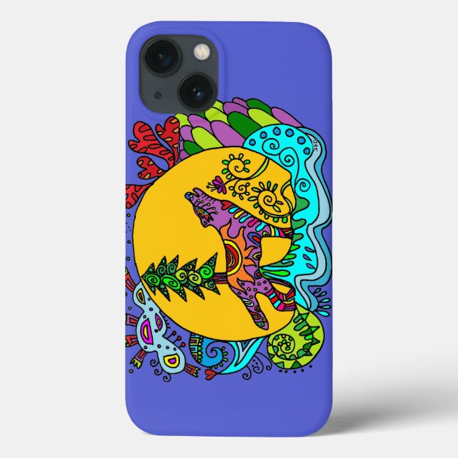 Kaleidoscope Wolf in Blue Case-Mate iPhone Case (Back)