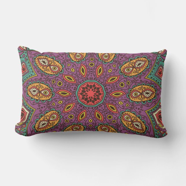 Kaleidoscope Yoga Pattern Lumbar Pillow (Front)