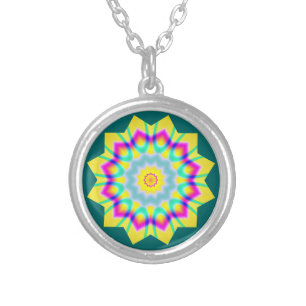 Kaleidoscopic 260614(1) silver plated necklace