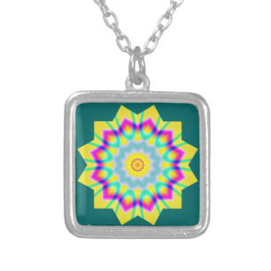 Kaleidoscopic 260614(1) silver plated necklace