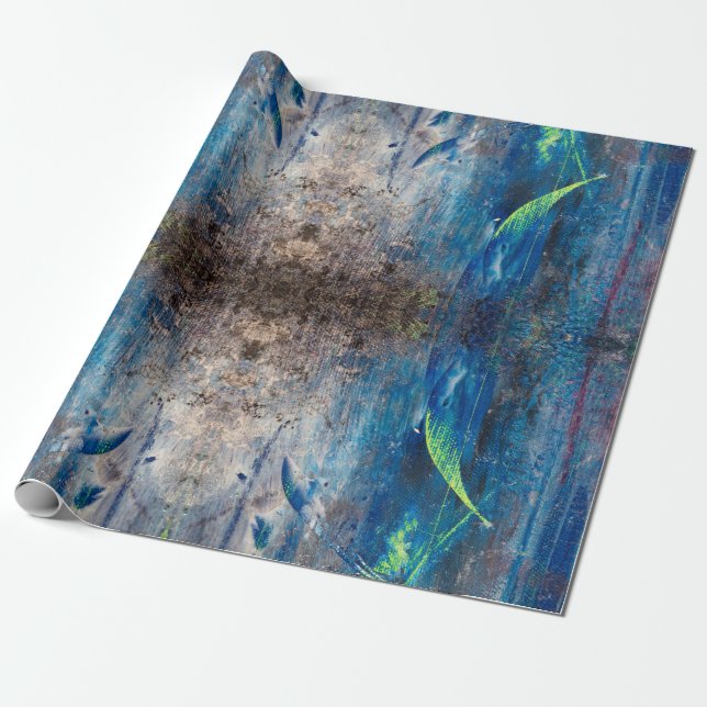 Kaleidoscopic abstract colorful mandala wrapping paper (Unrolled)