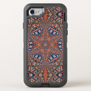 Kaleidoscopic Armenian Carpet In Red and Blue OtterBox Defender iPhone SE/8/7 Case