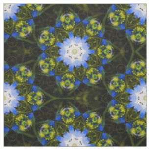 Kaleidoscopic Baby Blue Eyes Spring Flowers Fabric