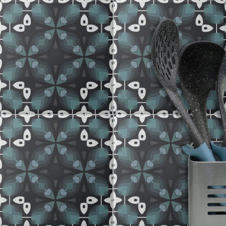 Kaleidoscopic Blue Gray Black Abstract Pattern