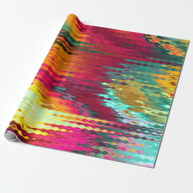 Kaleidoscopic Brilliance: Shimmering Glass-inspire Wrapping Paper (Unrolled)