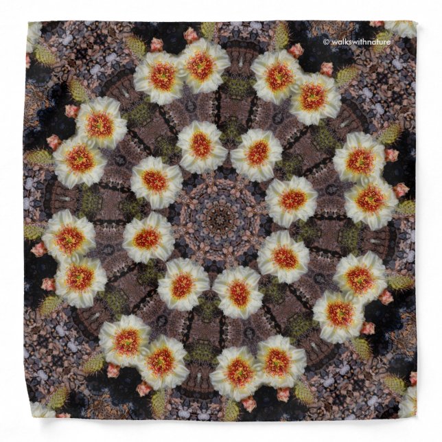 Kaleidoscopic Cactus Flowers Bandana (Front)