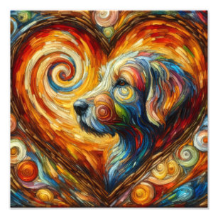 Kaleidoscopic Canine: A Heartfelt Expression Photo Print